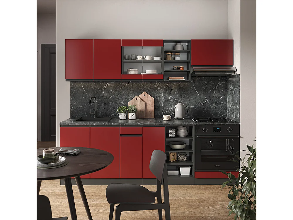 Cuisine rouge/anthracite 240x60x81.6 r-line
