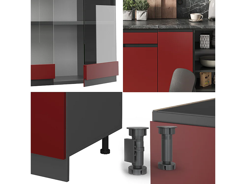Cuisine rouge/anthracite 240x60x81.6 r-line
