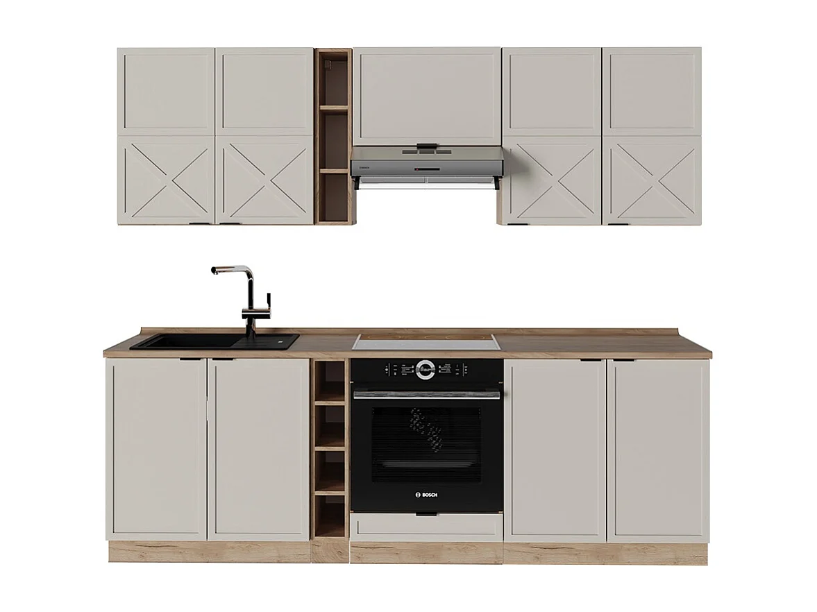 Pentry gråbeige/goldkraft ek 235x46x81.6 fame-line