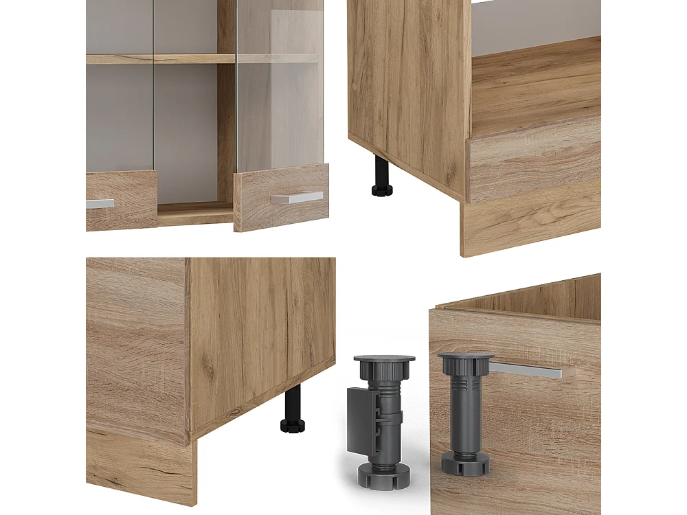 Cocina esquinera roble sonoma/goldkraft 287x46x81.6 r-line