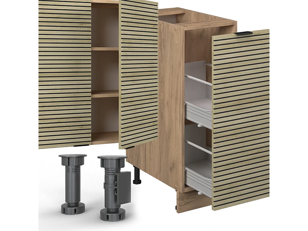 Cuisine chêne lambris/chêne doré 280x46x81.6 fame-line