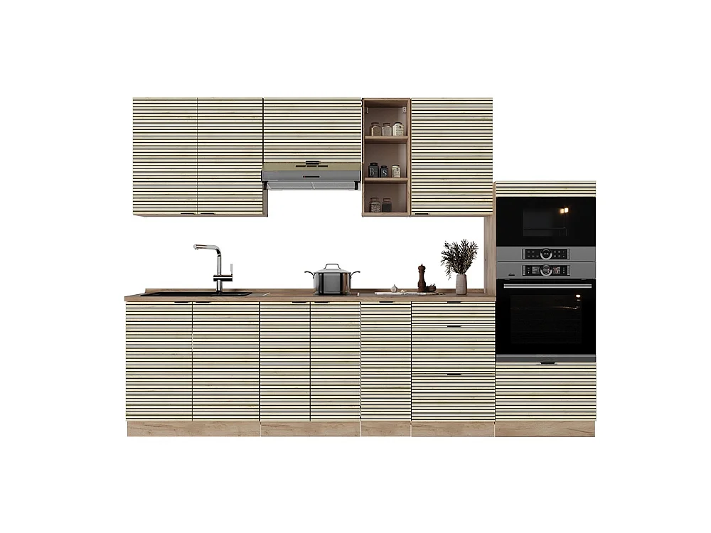 Mueble de cocina panel de roble/roble goldkraft 280x46x81.6 fame-line