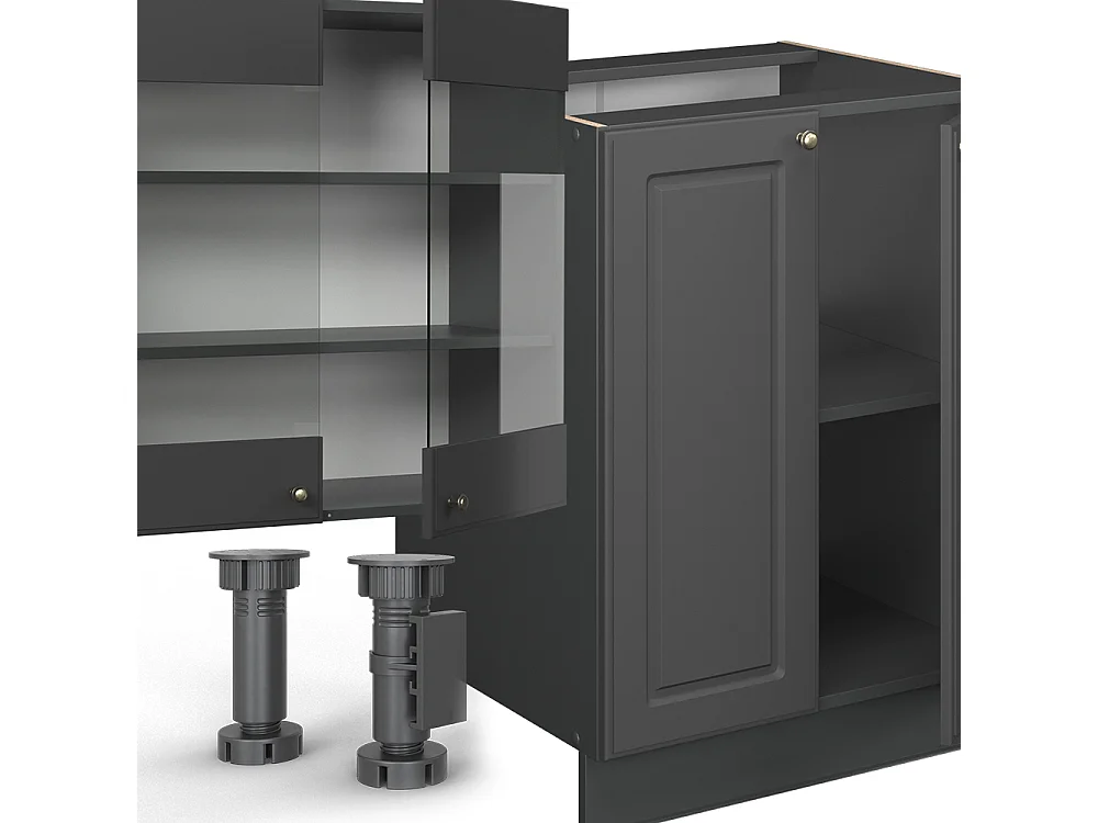 Cuisine anthrazit-gold landhaus 300x60x81.6 fame-line