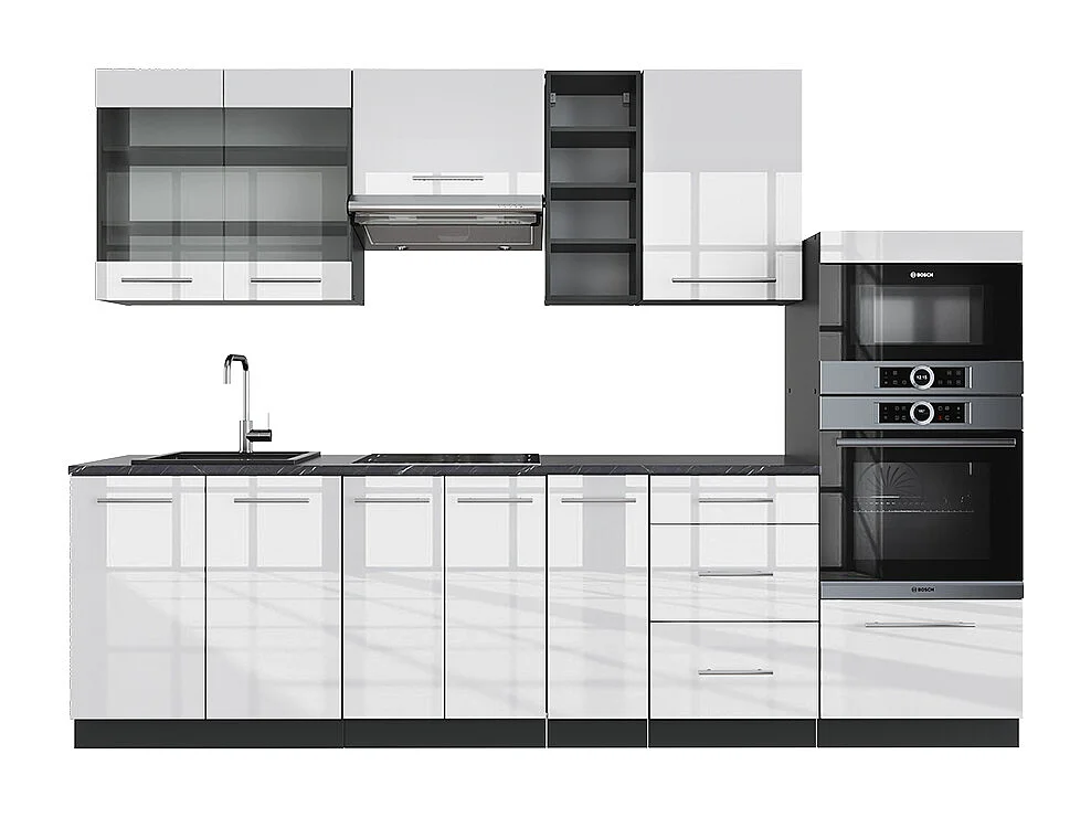 Pentry vit högblank/antracit 280x46x81.6 fame-line