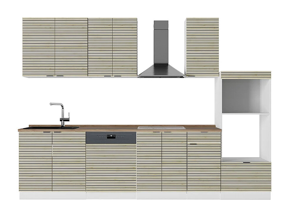 Aneks kuchenny panel dębowy/biały 300x60x81.6 fame-line