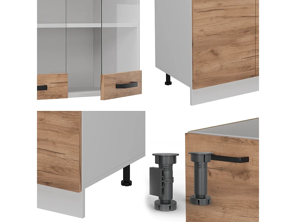 Cucina componibile quercia dorata/bianco 300x46x81.6 r-line