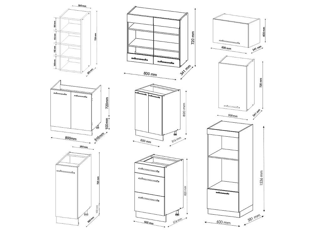 Mueble de cocina oro potencia roble/blanco 280x60x81.6 fame-line
