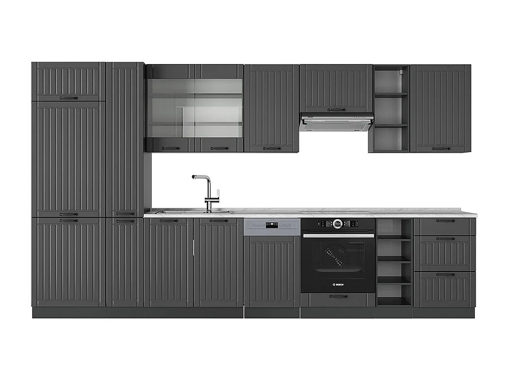 Cucina componibile grigio scuro 355x60x81.6 fame-line