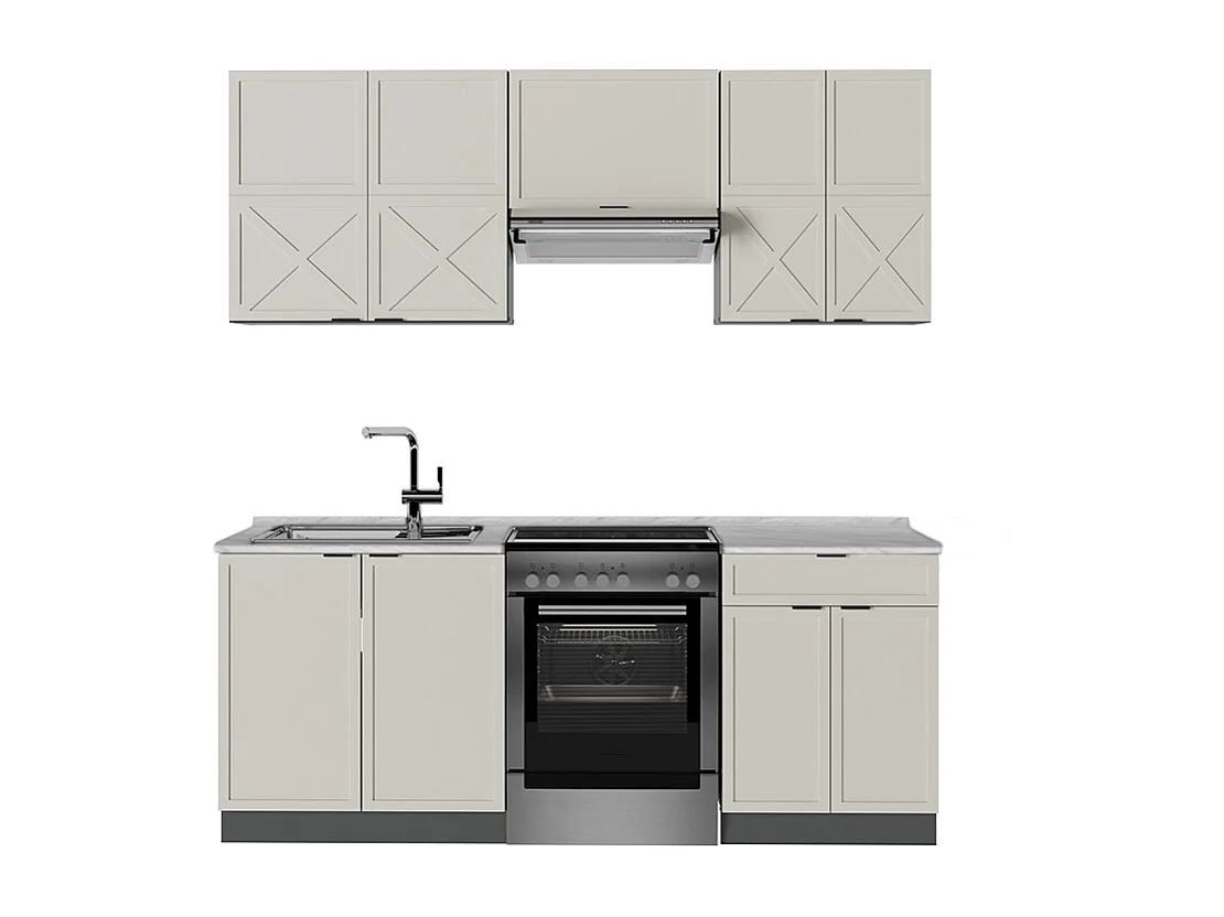 Cuisine grisbeige/anthracite 200x60x81.6 fame-line