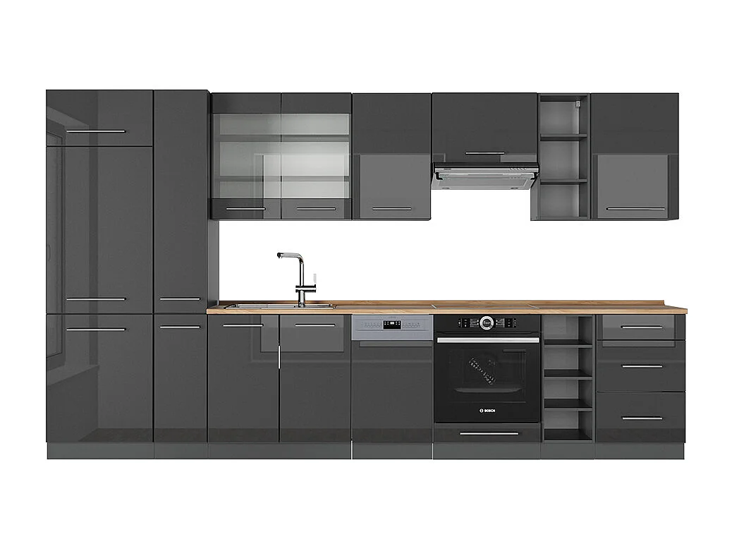 Kitchenette antracite alto brilho 355x60x81.6 fame-line