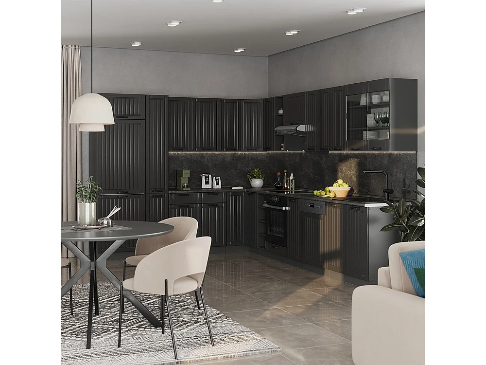 Hörnkök mörkgrå/antracit 347x60x81.6 fame-line