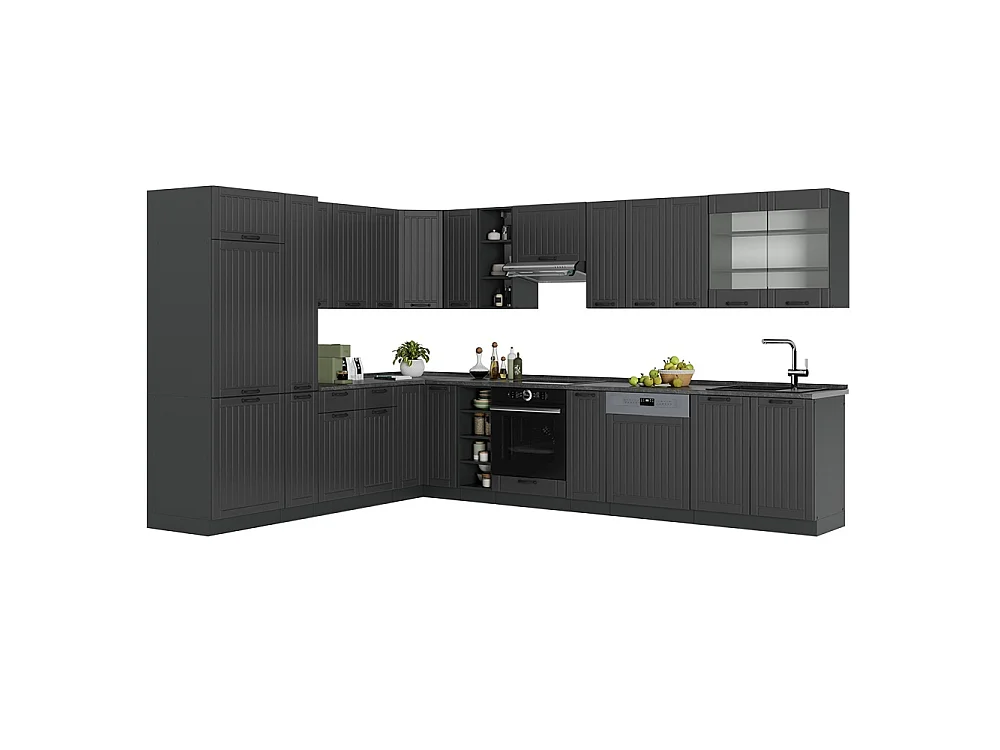 Hörnkök mörkgrå/antracit 347x60x81.6 fame-line