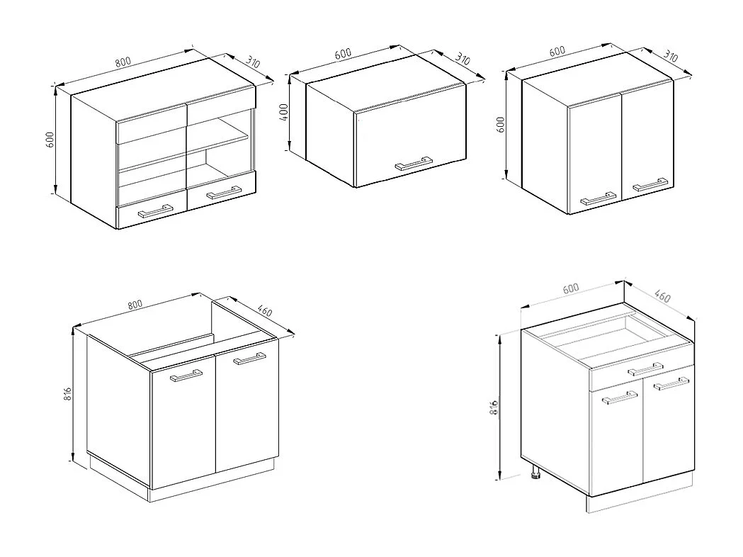 Cuisine béton/blanc 200x60x81.6 r-line