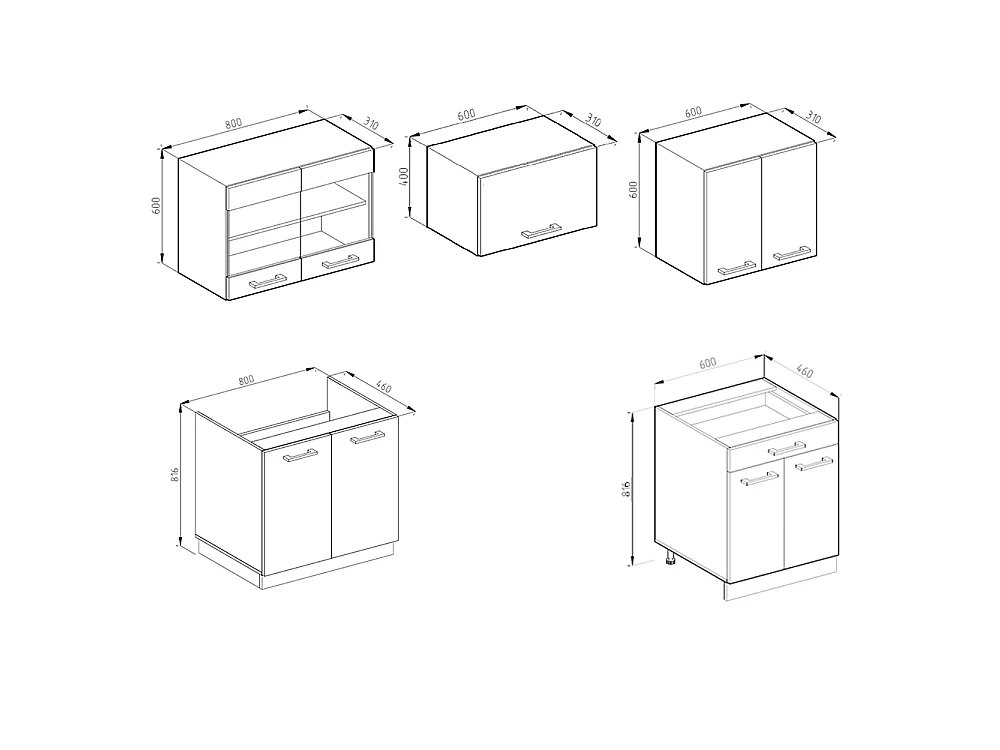 Küchenzeile beton/weiß 200x60x81.6 r-line