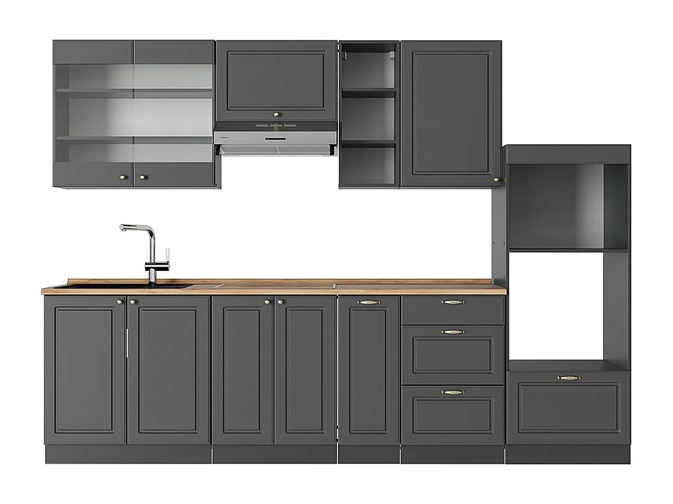 Kök herrgård i antracitguld 280x60x81.6 fame-line