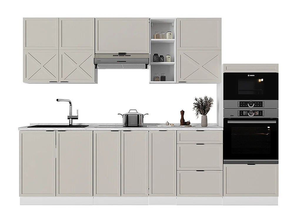 Cuisine grisbeige/blanc 280x46x81.6 fame-line