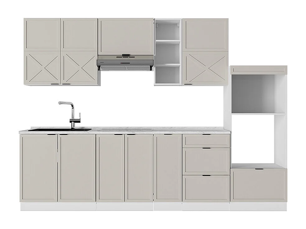 Cuisine grisbeige/blanc 280x46x81.6 fame-line