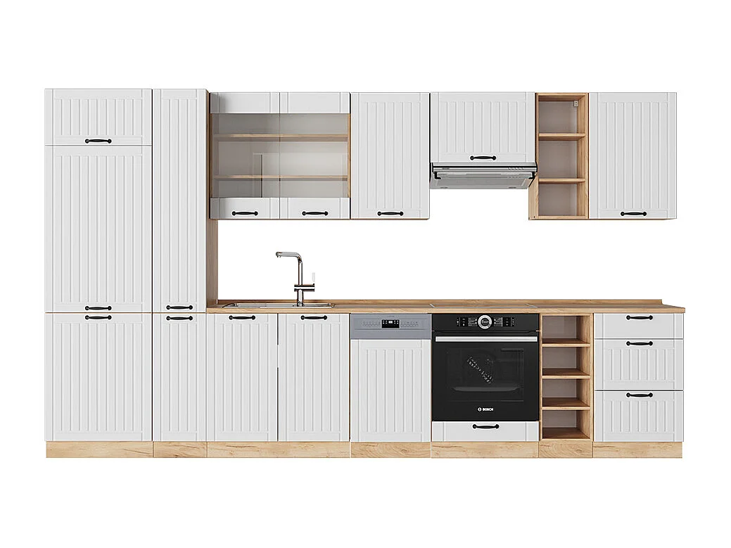 Mueble de cocina blanco casa de campo 355x60x81.6 fame-line