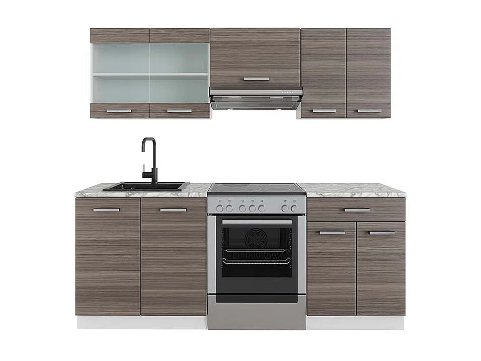 Mueble de cocina precioso gris/blanco 200x60x81.6 r-line