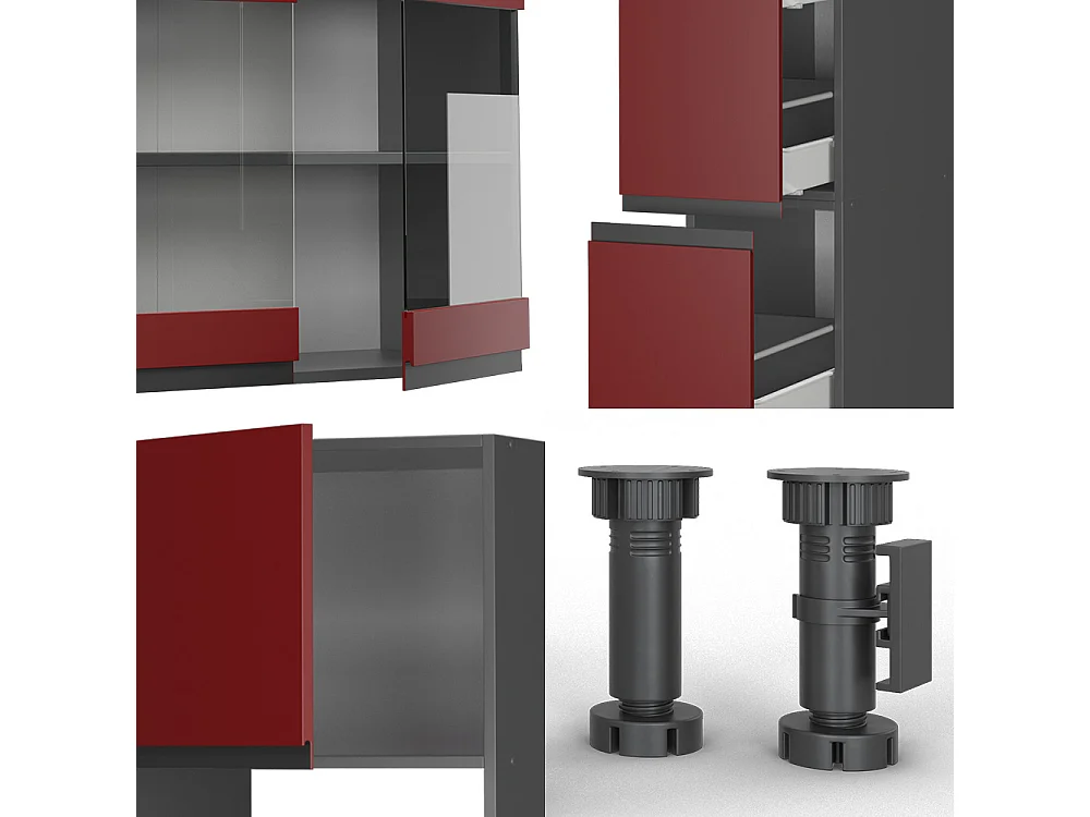 Cuisine rouge/anthracite 350x46x81.6 r-line