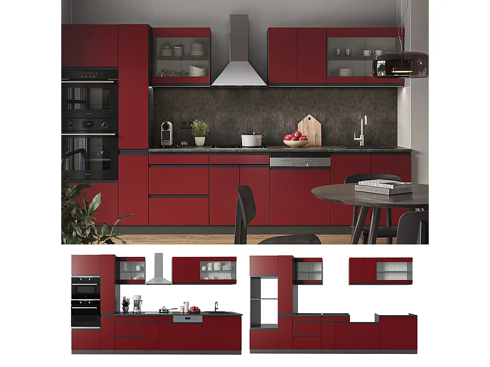 Cuisine rouge/anthracite 350x46x81.6 r-line