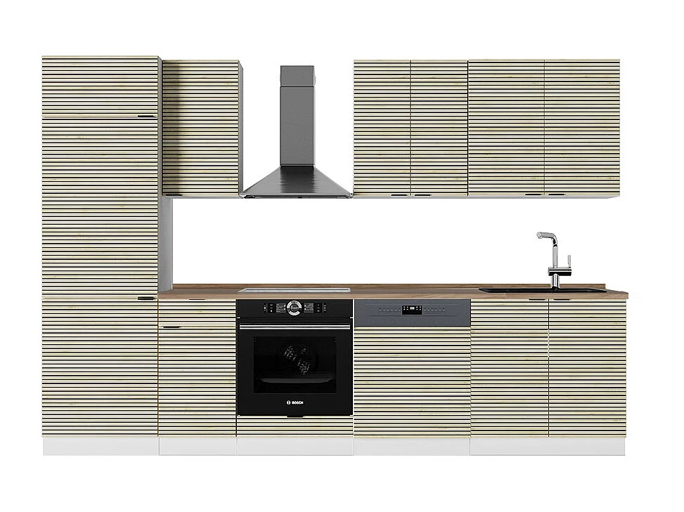 Aneks kuchenny panel dębowy/biały 300x60x81.6 fame-line