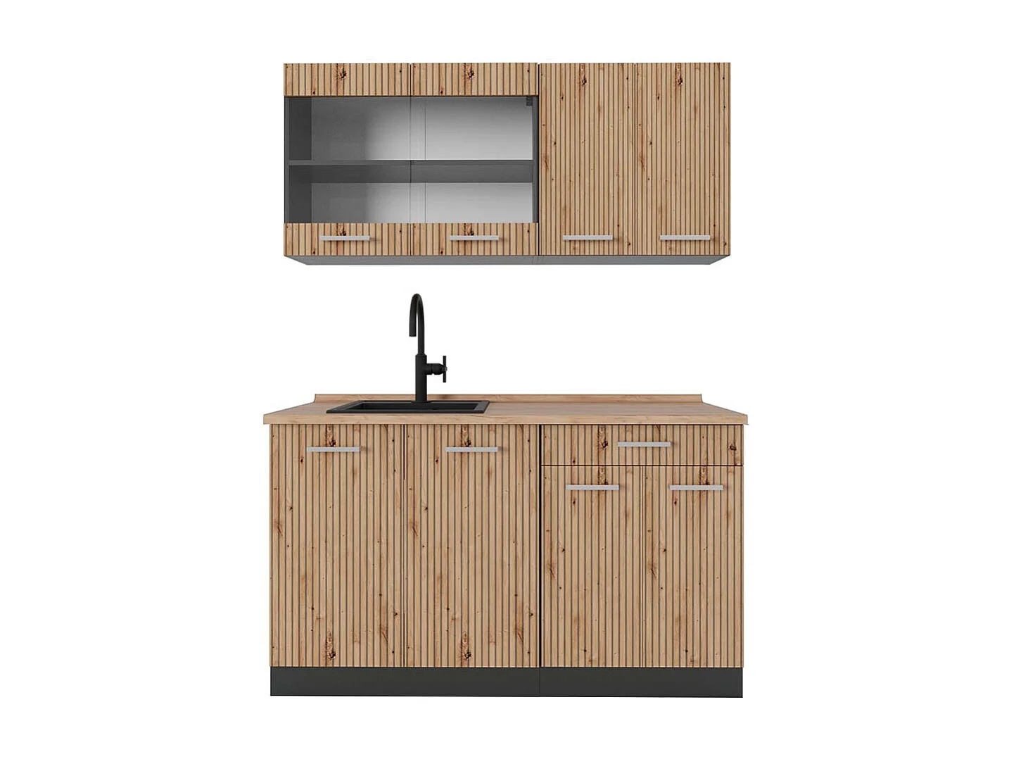 Küchenzeile artisan eiche/anthrazit 140x60x81.6 r-line