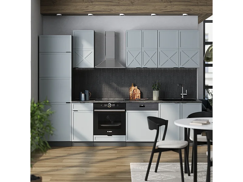 Mueble de cocina azul claro/gris antracita 300x46x81.6 fame-line