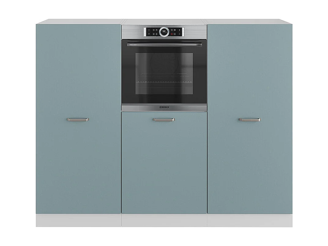 Bloc de cuisine bleu-gris/blanc 180x46x81.6 r-line