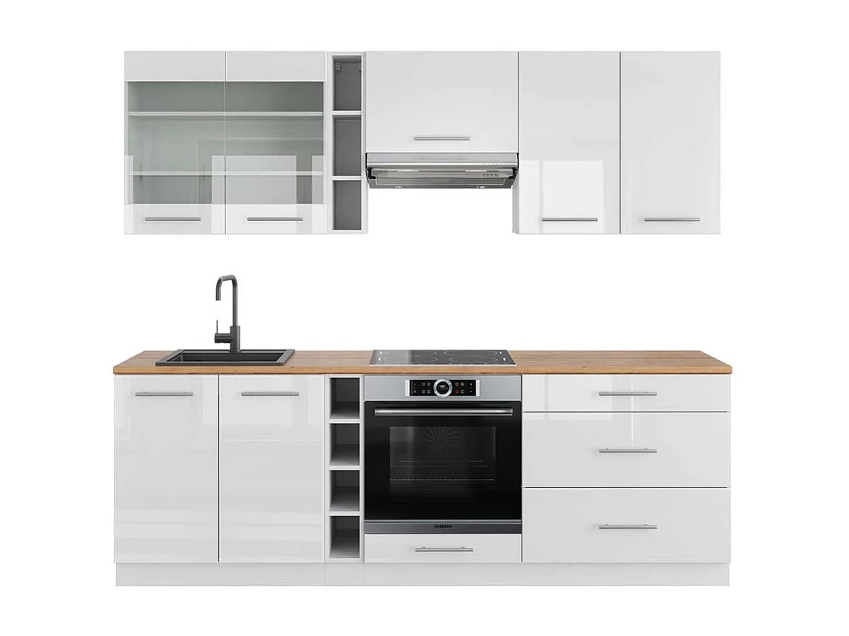 Cuisine blanc brillant/blanc 235x60x81.6 fame-line