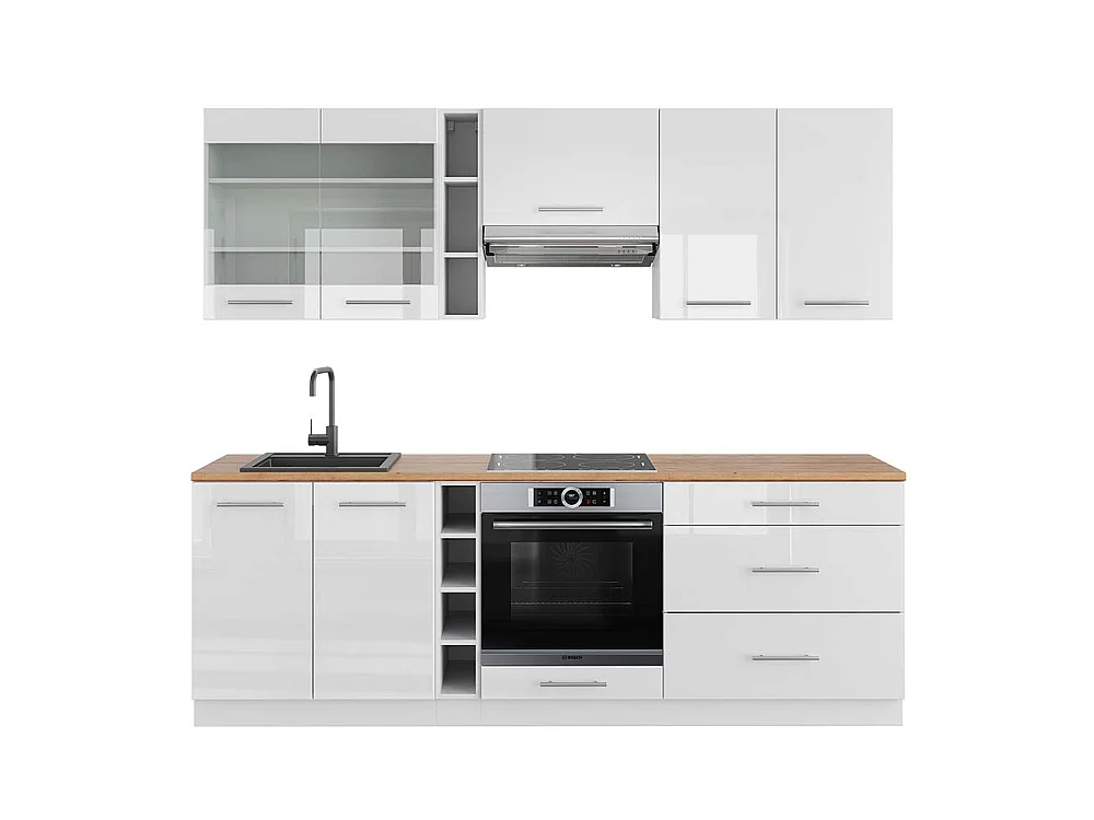 Szafka kuchenna biały wysoki połysk/biały 235x60x81.6 fame-line
