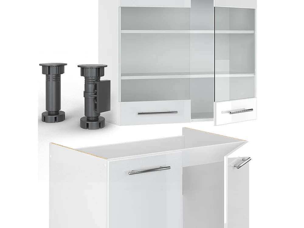 Szafka kuchenna biały wysoki połysk/biały 235x60x81.6 fame-line