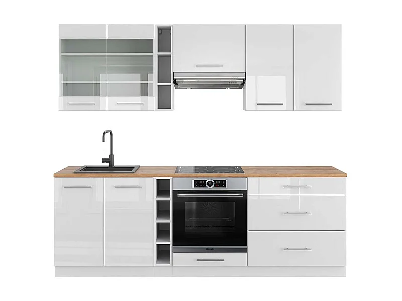 Cuisine blanc brillant/blanc 235x60x81.6 fame-line