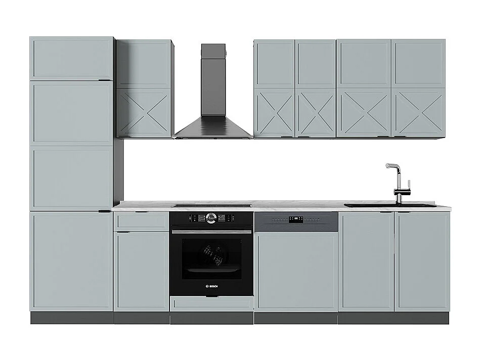 Aneks kuchenny jasnoniebiesko-szary/antracytowy 300x60x81.6 fame-line