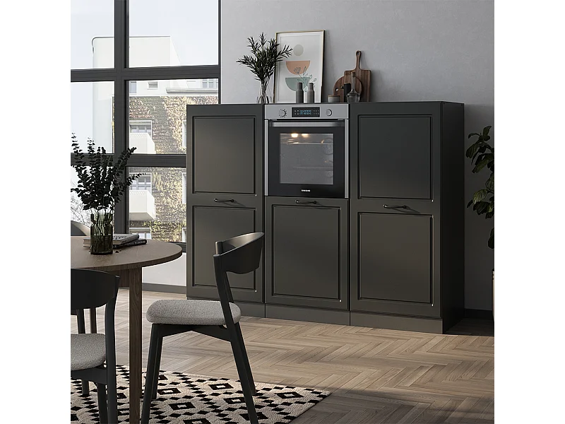 Bloque de cocina antracita casa de campo/antracita 180x46x81.6 r-line