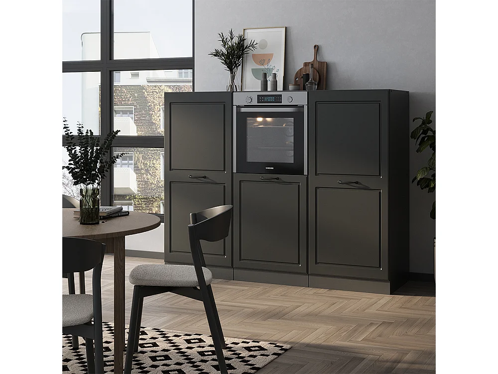 Bloque de cocina antracita casa de campo/antracita 180x46x81.6 r-line