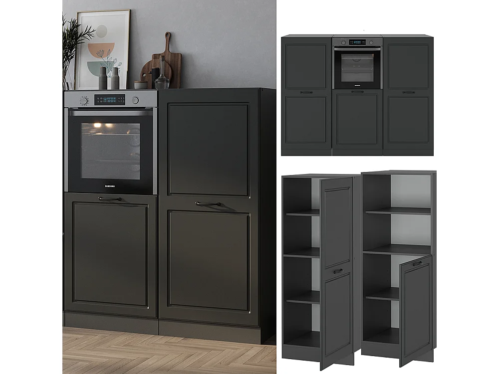 Bloque de cocina antracita casa de campo/antracita 180x46x81.6 r-line