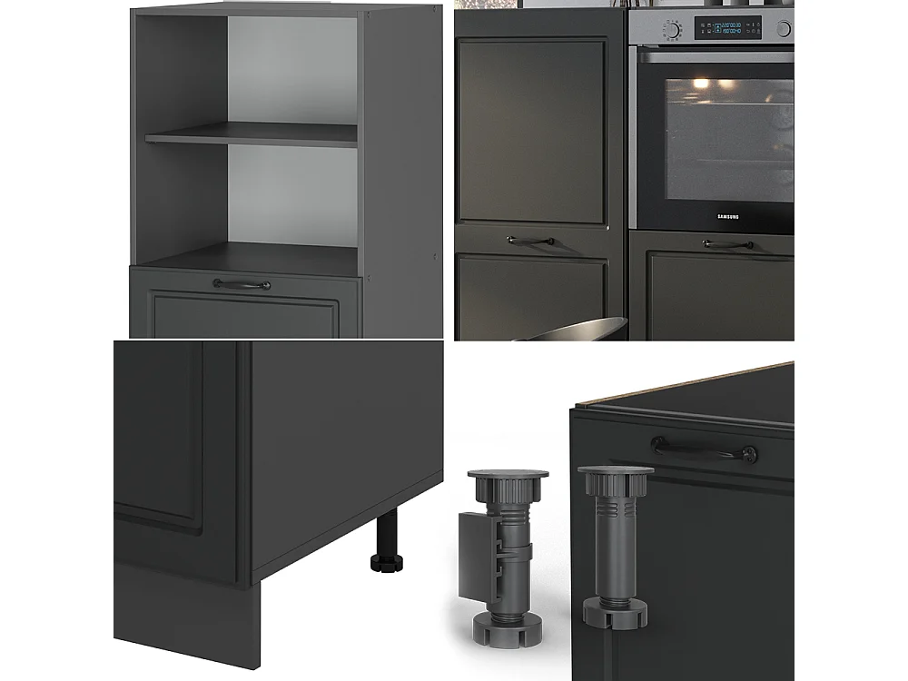 Bloque de cocina antracita casa de campo/antracita 180x46x81.6 r-line