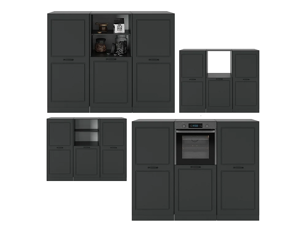 Bloque de cocina antracita casa de campo/antracita 180x46x81.6 r-line