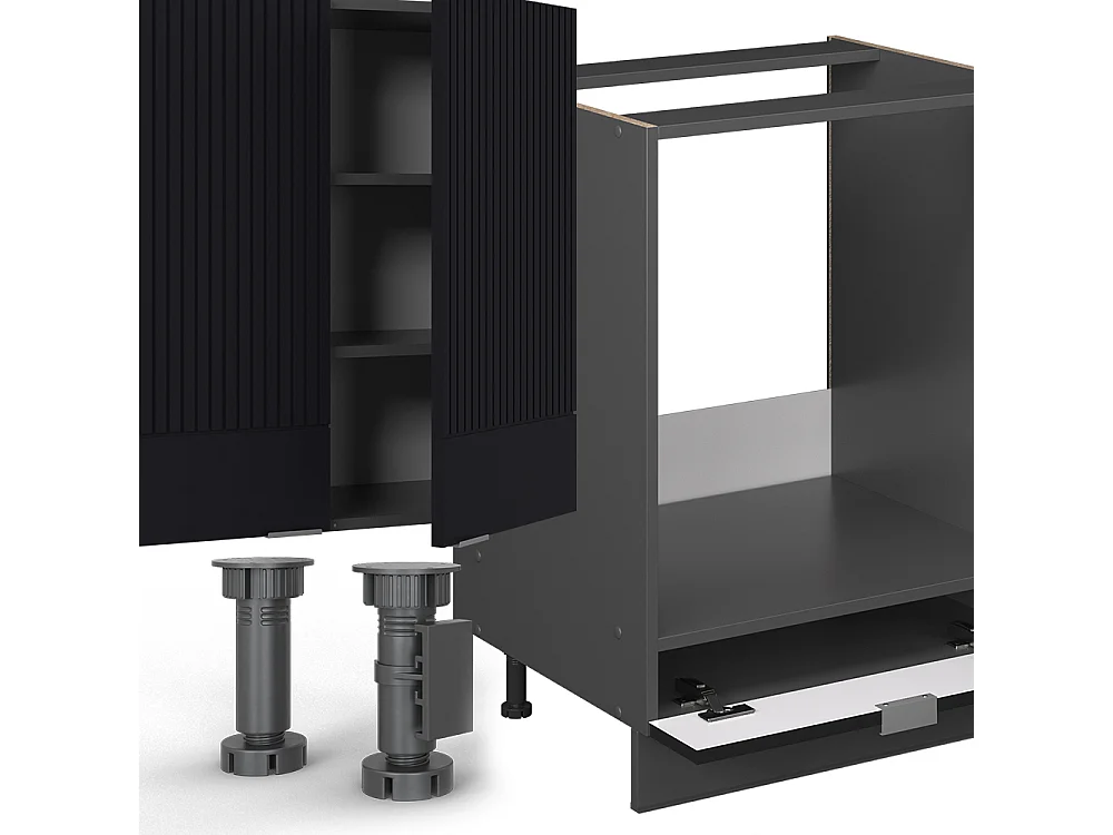 Cuisine noir rayé/anthracite 355x60x81.6 fame-line