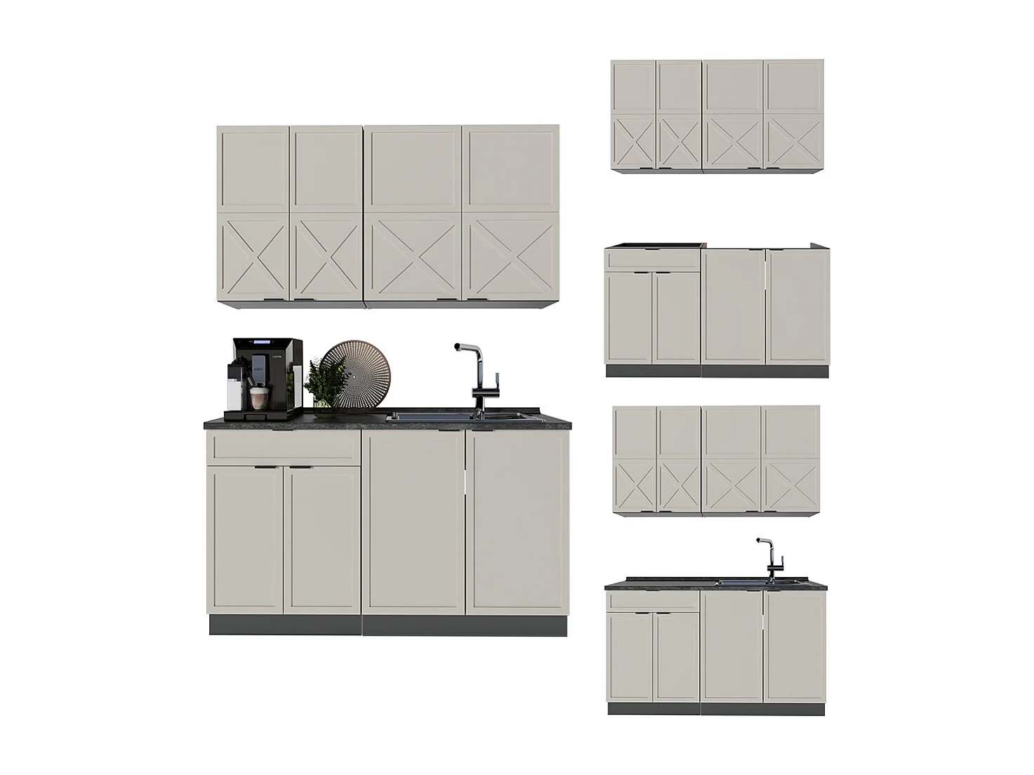 Cuisine grisbeige/anthracite 140x60x81.6 fame-line