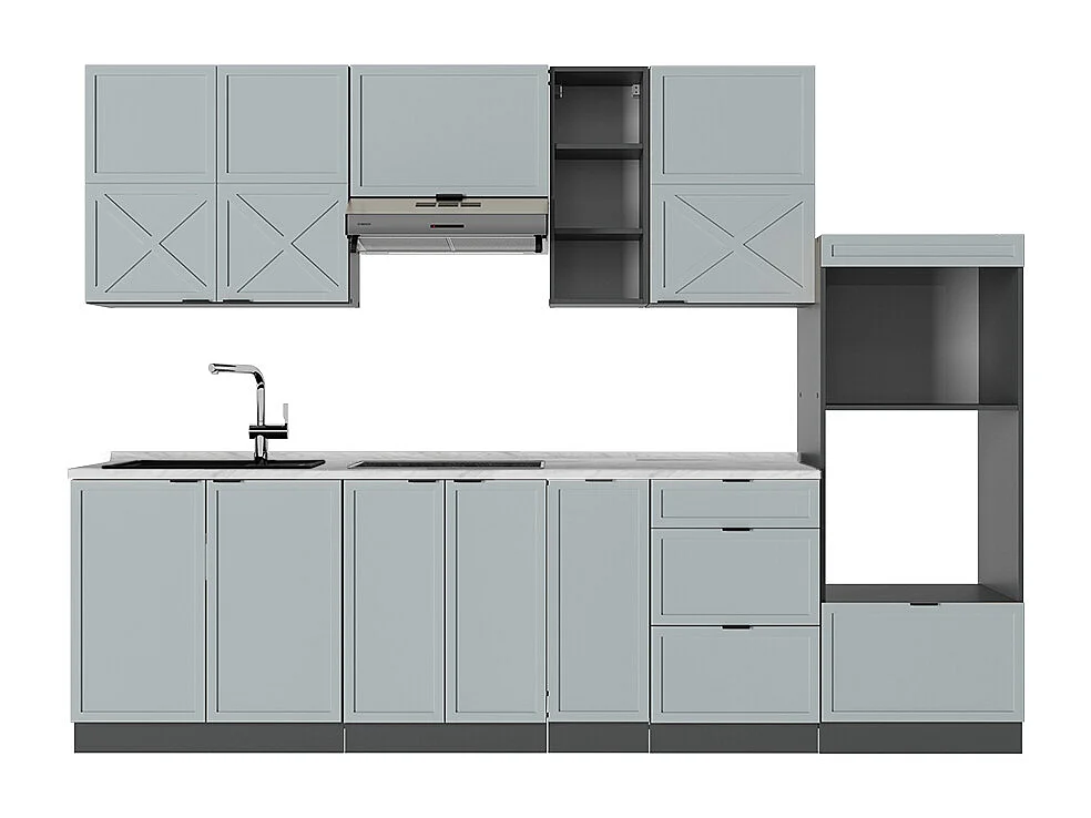 Cuisine bleu clair-gris/anthracite 280x60x81.6 fame-line