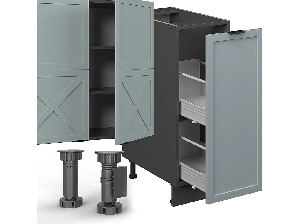 Cuisine bleu clair-gris/anthracite 280x60x81.6 fame-line