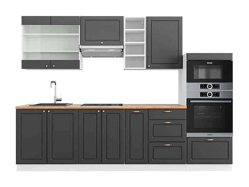 Cuisine anthracite-or/blanc 280x60x81.6 fame-line