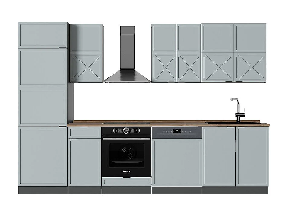 Aneks kuchenny jasnoniebiesko-szary/antracytowy 300x60x81.6 fame-line