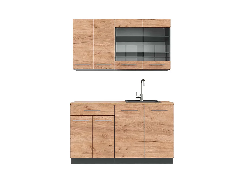 Singlekøkken guld power eg/antracit 140x60x81.6 fame-line