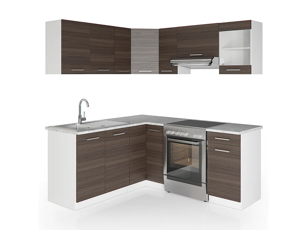 Cuisine dangle gris noble/blanc 187x60x81.6 rick