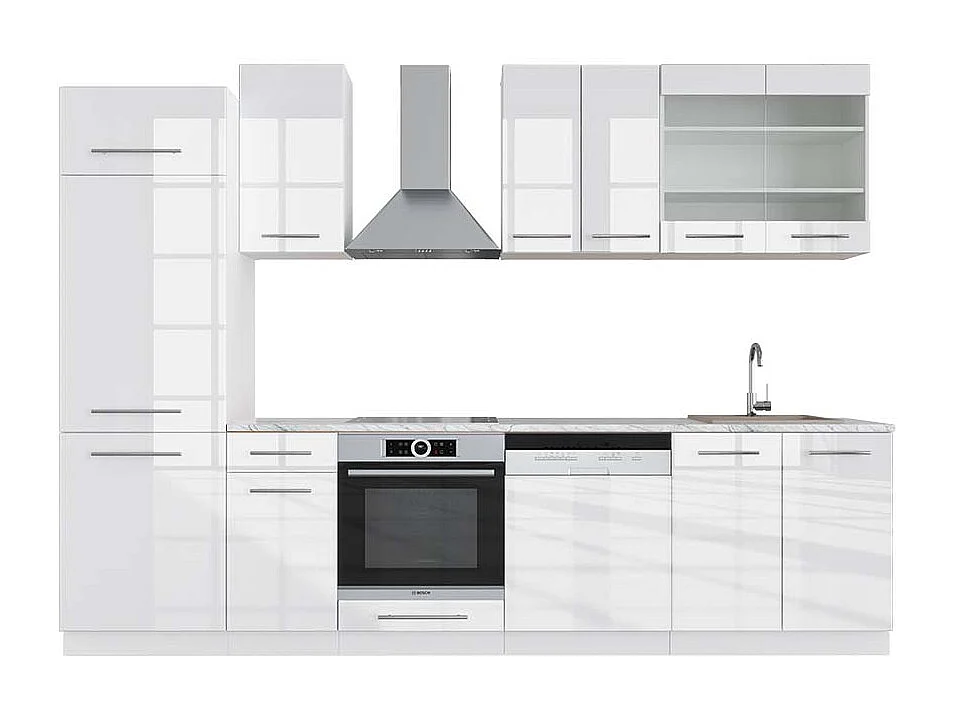 Cuisine blanc brillant/blanc 300x60x81.6 fame-line