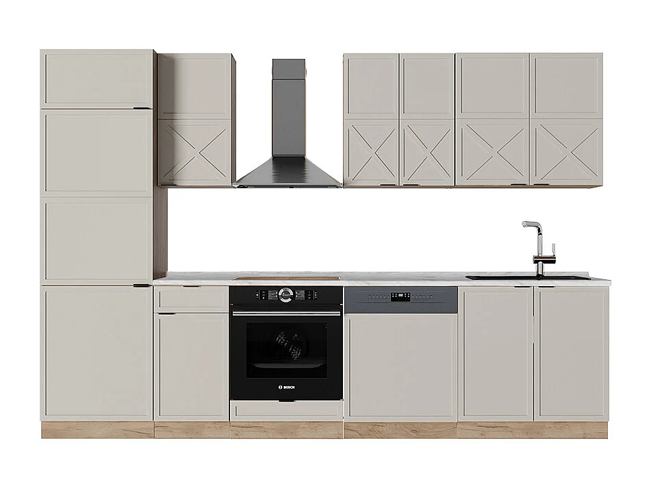 Pentry gråbeige/goldkraft ek 300x60x81.6 fame-line