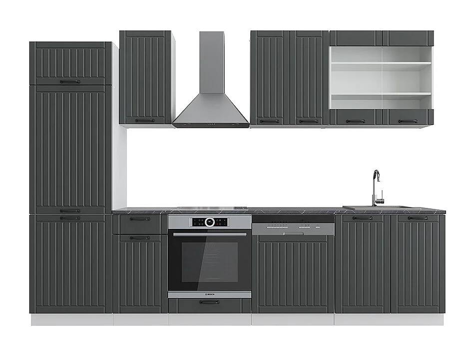 Kitchenette casa de campo antracite/branca 300x46x81.6 fame-line
